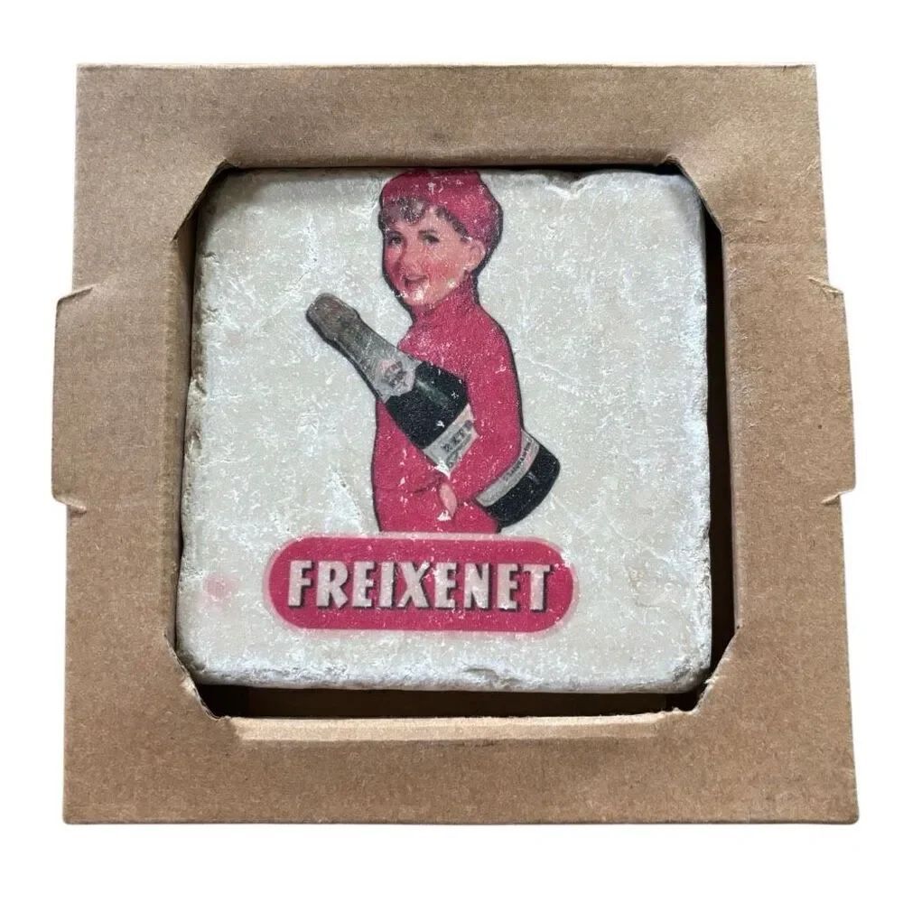 Studio Vertu Freixenet Advertisement Marble Coaster Cork Backing *New*